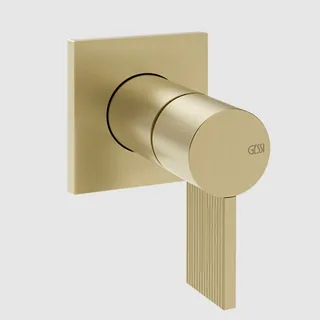 Смеситель для душа, Gessi, Inverso Rigato, на 1 потребитель, настенный встраиваемый, цвет-Brushed Brass PVD