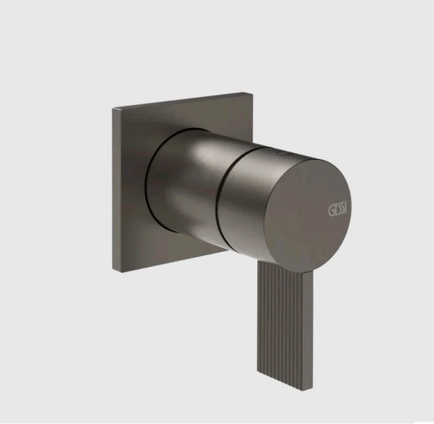 Смеситель для душа, Gessi, Inverco Rigato, на 1 потребитель, цвет-Black Metal Brushed PVD