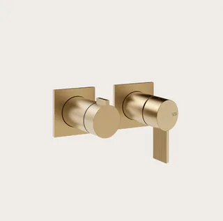 Смеситель для душа, Gessi, Inverco Rigato, на 2 потребителя, цвет-Warm Bronze Brushed PVD