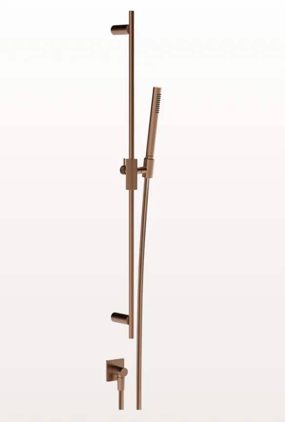 Душевой гарнитур, Gessi, Inverso Rigato, 23, цвет-Copper Brushed PVD