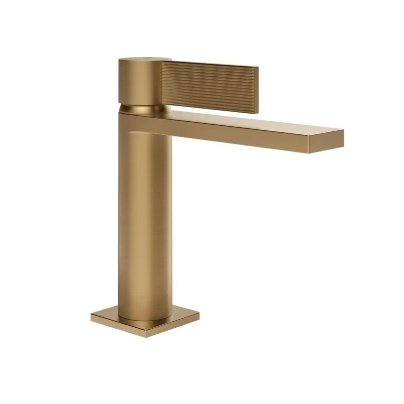 Смеситель для раковины, Gessi, Inverco Rigato, цвет-Warm Bronze Brushed PVD