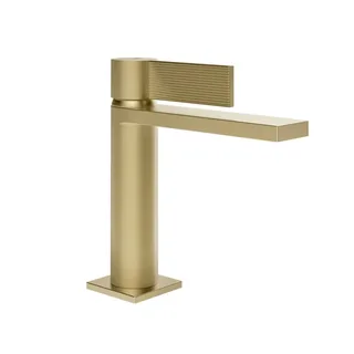 Смеситель для раковины, Gessi, Inverco Rigato, цвет-Brass Brushed PVD