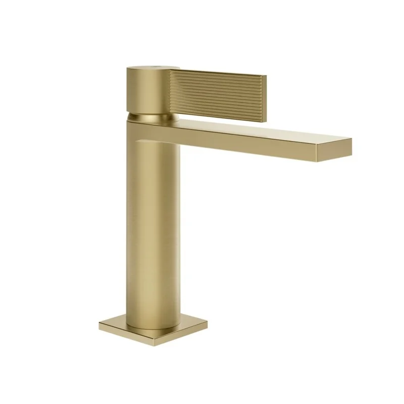 Смеситель для раковины, Gessi, Inverco Rigato, цвет-Brass Brushed PVD