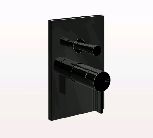 Смеситель для душа, Gessi, Inverso Rigato, на 2 потребителя, с переключателем ванна/душ, цвет-Black Metal PVD
