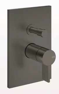 Смеситель для душа, Gessi, Inverso Rigato, на 2 потребителя, с переключателем ванна/душ, цвет-Black Metal Br. PVD