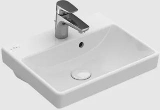 Раковина, Villeroy&Boch, Avento, шгв 450*370*150, отверстия для смесителя-1, CeramicPlus, цвет-альпийский белый