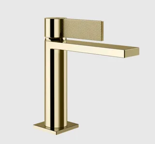 Смеситель для раковины, Gessi, Inverso Diamantato, цвет-Brass PVD