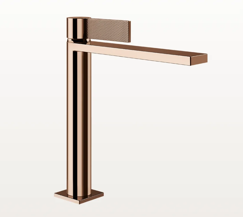 Смеситель для раковины, Gessi, Inverso Diamantato, цвет-Copper PVD