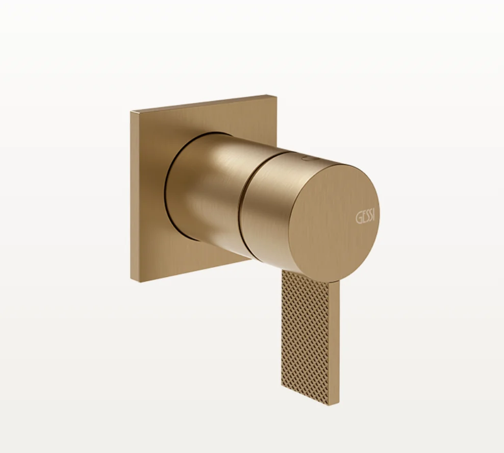 Смеситель для душа, Gessi, Inverso Diamantato, на 1 потребитель, настенный встраиваемый, цвет-Deep Bronze Brushed PVD
