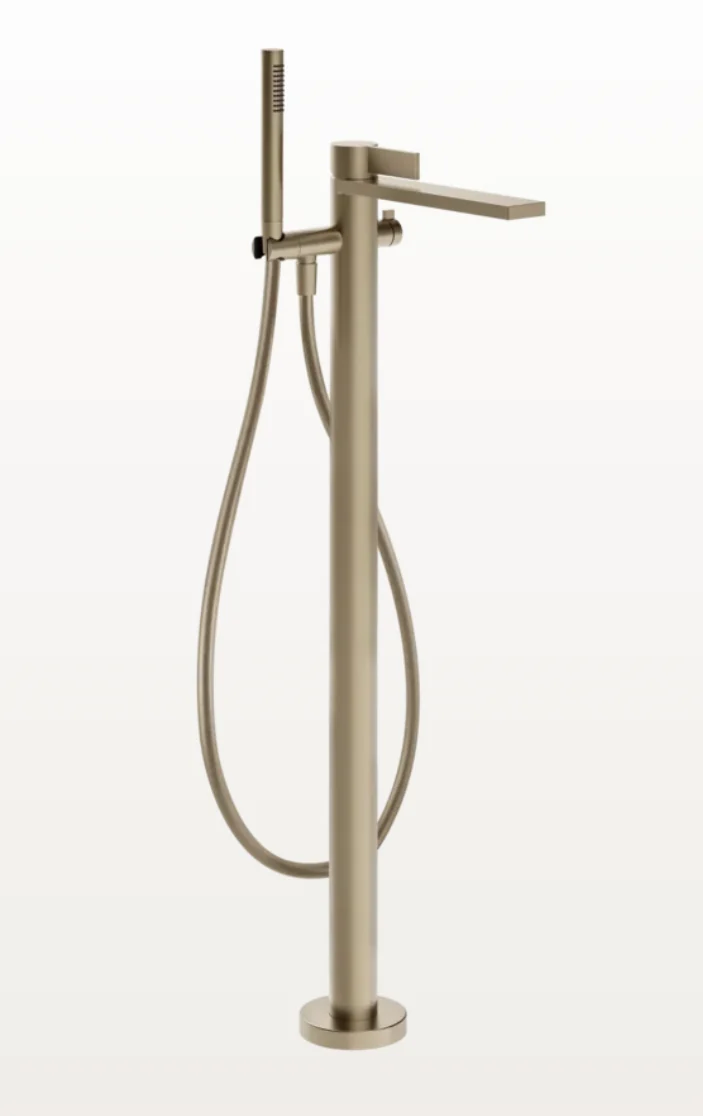Смеситель для ванны и душа, Gessi, Inverso Diamantato, напольный, цвет-Finox Brushed Nickel