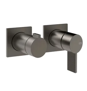 Смеситель для душа, Gessi, Inverso Diamantato, на 2 потребителя, цвет-Black Metal Brushed PVD