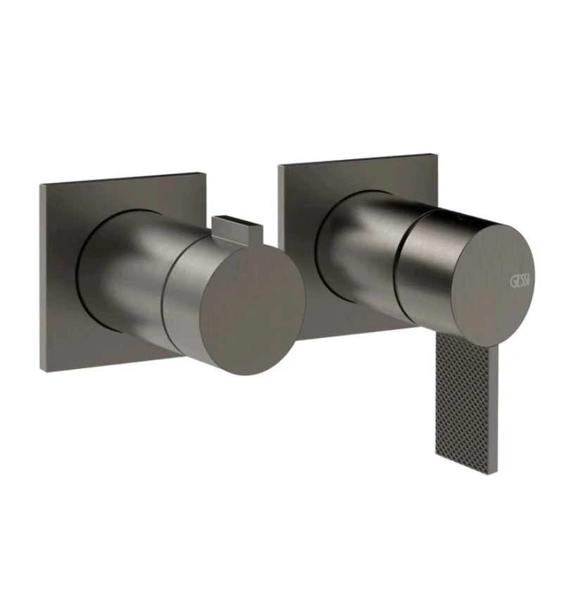Смеситель для душа, Gessi, Inverso Diamantato, на 2 потребителя, цвет-Black Metal Brushed PVD