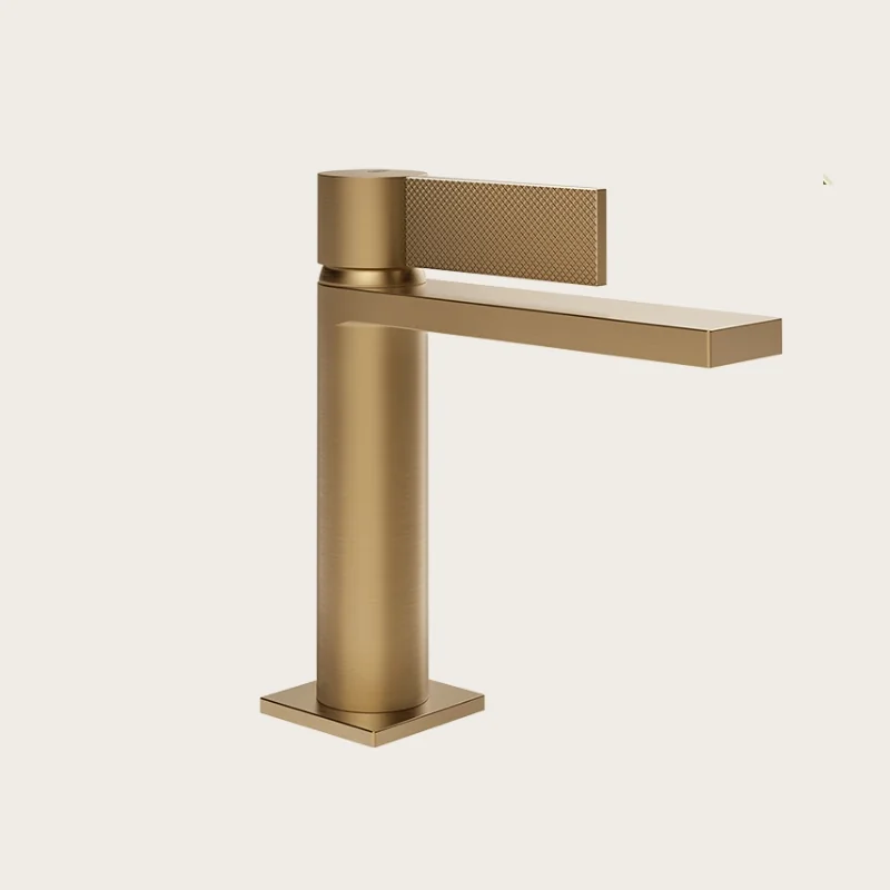 Смеситель для раковины, Gessi, Inverso Diamantato, цвет-Warm Bronze Brushed PVD