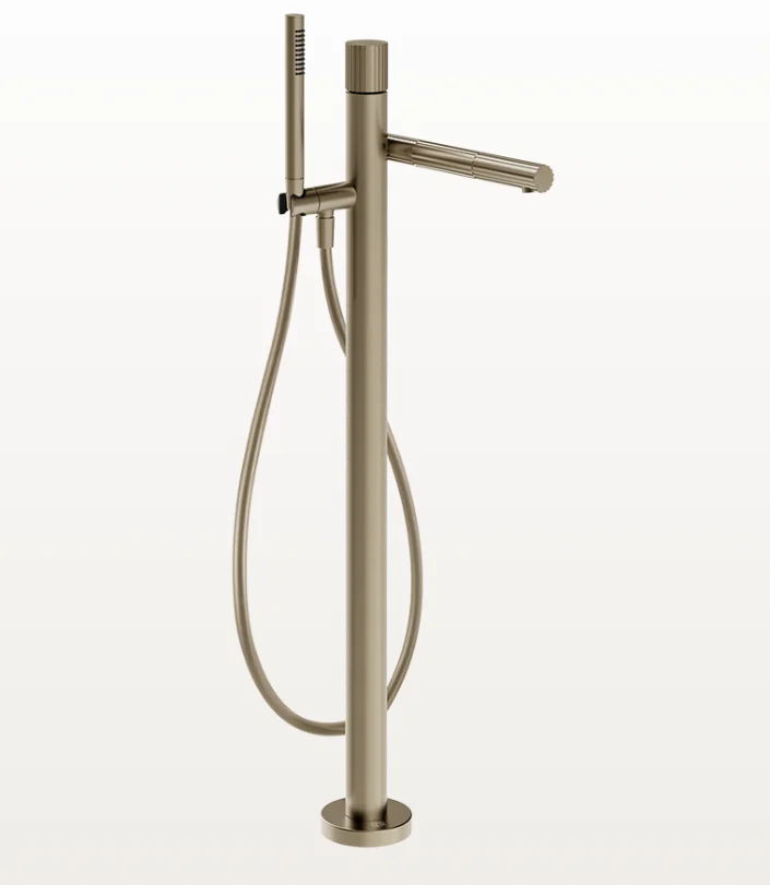 Смеситель для ванны и душа, Gessi, Incastri, напольный, цвет-Finox Brushed Nickel