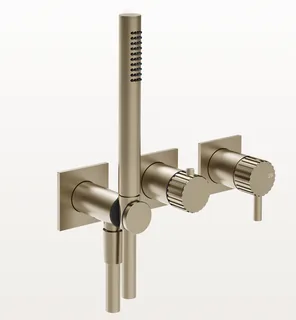 Смеситель для душа, Gessi, Incastri, на 2 потребителя, цвет-Finox Brushed Nickel