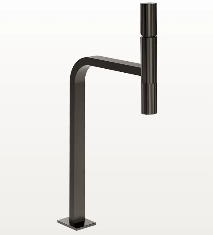 Смеситель для раковины, Gessi, Incastri, на раковину/столешницу, цвет-Black Metal Brushed PVD