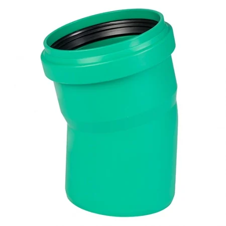 Отвод, Ostendorf, KG2000, KG2000B, 15°, 110, PP-MD, цвет-RAL 6017 зеленый, для усиленной канализации