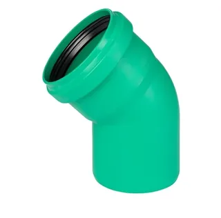 Отвод, Ostendorf, KG2000, KG2000B, 45°, 160, PP-MD, цвет-RAL 6017 зеленый, для усиленной канализации