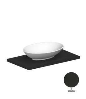 Раковина, Scarabeo, THIN-LINE, шгв 630*450*150, отверстия для смесителя-отсутствуют, цвет-Ardesia matt