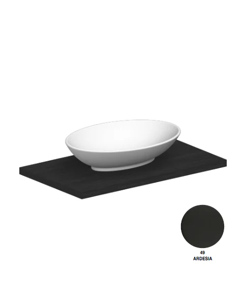 Раковина, Scarabeo, THIN-LINE, шгв 630*450*150, отверстия для смесителя-отсутствуют, цвет-Ardesia matt