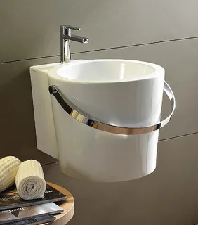Раковина, Scarabeo, Bucket, шгв 405*540*350, отверстия для смесителя-1, цвет-белый глянцевый/хром — иконка