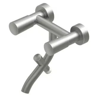 Смеситель для ванны и душа, Quadro design, Ono, настенный, цвет-Steel Brushed — иконка