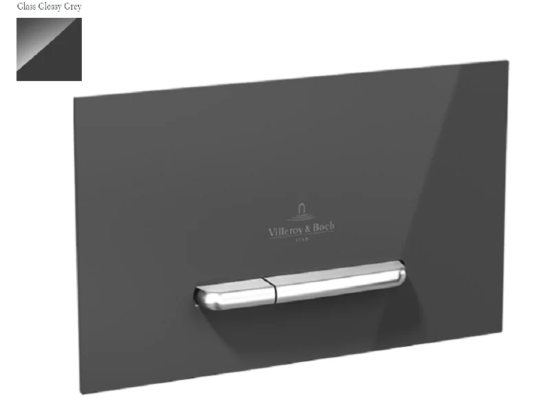 Клавиша смыва, Villeroy&Boch, ViConnect, для бачков скрытого монтажа, шгв 253*20*145, цвет-Glass Glossy Grey