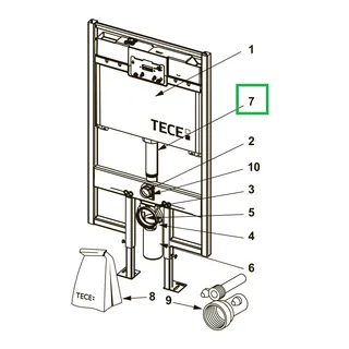 Сливной патрубок, TECE, TECEprofil, с уплотнительным кольцом TECE Octa, 8 см