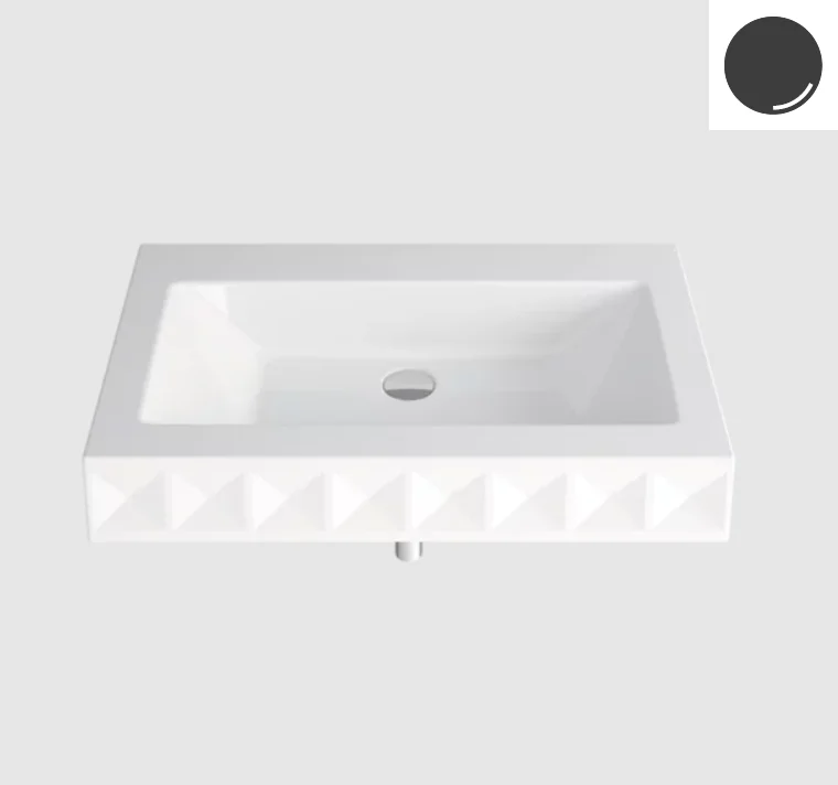 Раковина, Bette, BetteLoft Ornament, шгв 825*525*100, отверстия для смесителя-отсутствуют, BetteGlasur® Plus, цвет-черный
