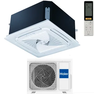 AB25S2SC1FA / 1U25S2SM4FA / PB-700KB, Сплит-система, Haier, Super Match Plus, кассетная, 4-х поточная компакт, с ИК пультом — иконка