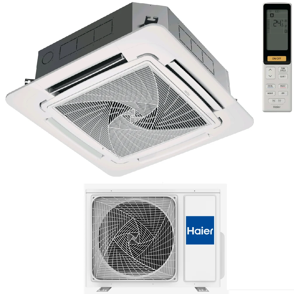 AB71S2SR1FA / 1U71S2SR3FA / PB-950QB, Сплит-система, Haier, Super Match Plus, кассетная, 4-х поточная с круговым потоком, с ИК пультом