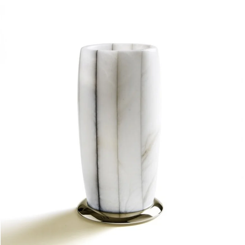 Стакан, 3SC, Rigato, шгв 80*80*150, цвет-Polished Gold 24Kt/Alabaster
