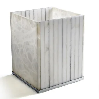 Урна, 3SC, Rigato, без крышки, шгв 200*200*250, цвет-Alabaster/хром