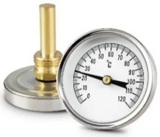 Термометр, аксиальный, погружной, D63, 1/2", от 0°C до 120°C