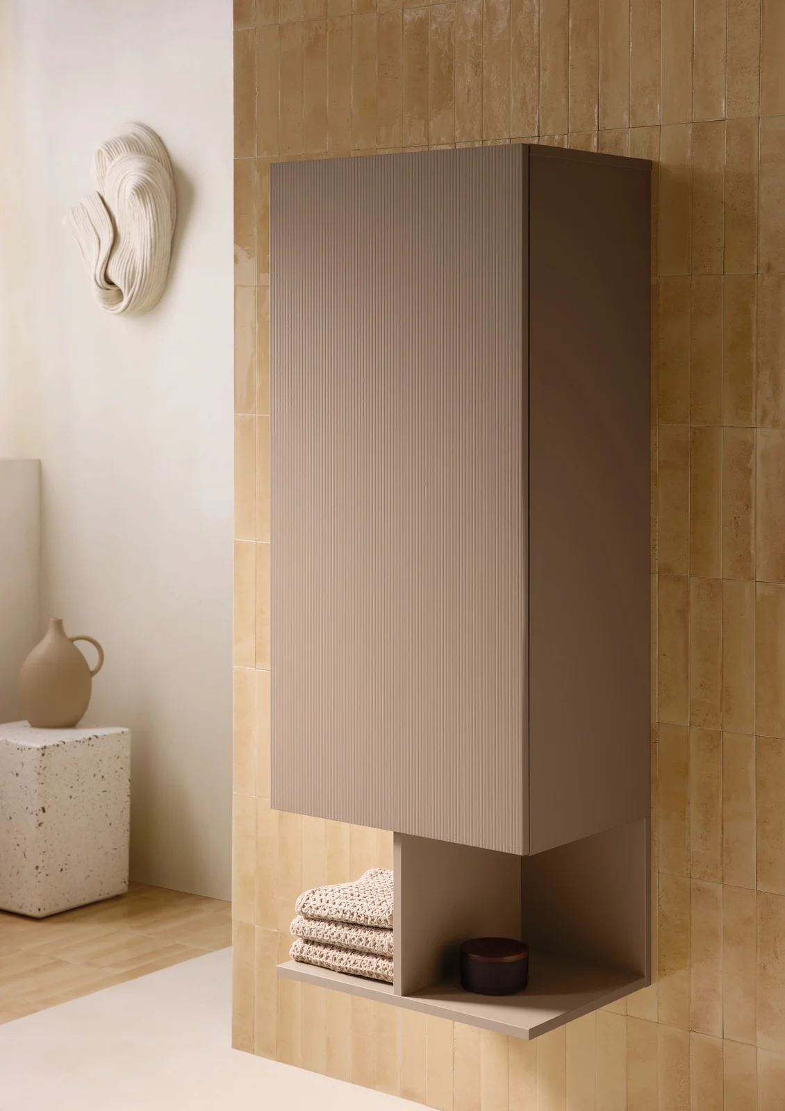 Шкаф-пенал, Duravit, Balcoon, шгв 500*360*1320, петли-справа, цвет корпуса/фасада-Slate Brown Matt Decor/Slate Brown Structured Matt Decor