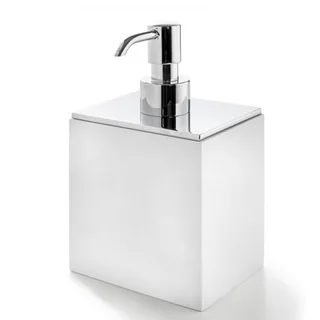 Дозатор для жидкого мыла, 3SC, BeMood White, шгв 100*80*165, колба-композит белый, цвет дозатора-хром