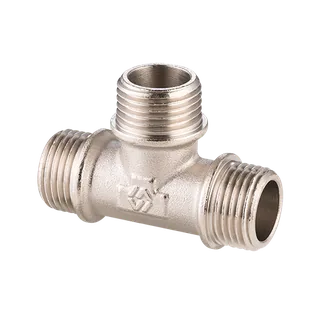 Тройник, 3/4", ННН, латунь никелированная
