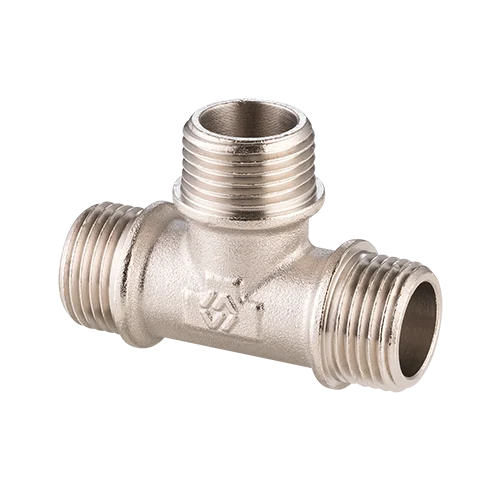 Тройник, 3/4", ННН, латунь никелированная