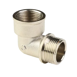Угольник с ребордой, 3/4", ВН, латунь никелированная