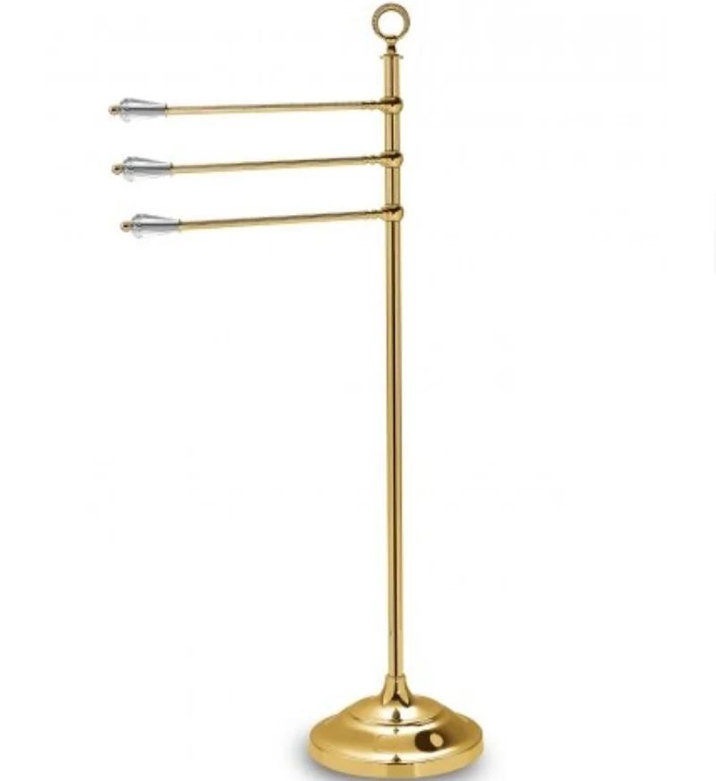 Полотенцедержатель, 3SC, Boheme, стойка, тройной, шгв 250*470*1060, цвет-Polished Gold 24Kt, декоративные элементы-хрусталь Swarovski