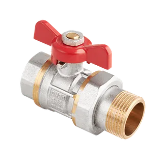 Кран-американка шаровой, AquaHit, 1", НВ, PN 25, ручка-бабочка, с полусгоном