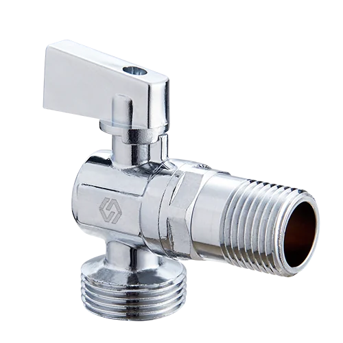 Кран шаровой, Premium, угловой, 1/2" х 3/4", НН, PN 10, ручка-флажок, для подключения сантехнических приборов