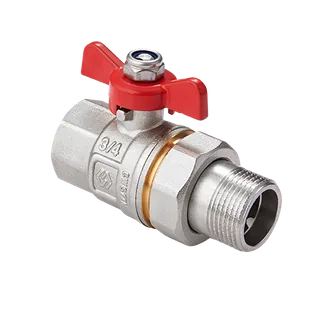 Кран-американка шаровой, Premium, 1 1/4", НВ, PN 40, ручка-бабочка, с полусгоном