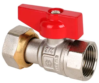 Кран шаровой, Premium, ГОСТ, прямой, 1/2", ВВ, PN 25, ручка-бабочка, с накидной гайкой