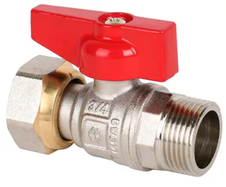Кран шаровой, Premium, ГОСТ, прямой, 3/4", НВ, PN 25, ручка-бабочка, с накидной гайкой
