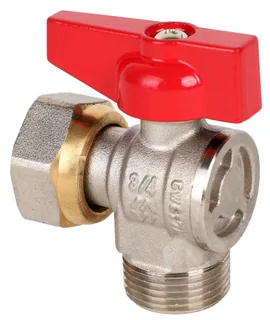 Кран шаровой, Premium, ГОСТ, угловой, 3/4", НВ, PN 25, ручка-бабочка, с накидной гайкой