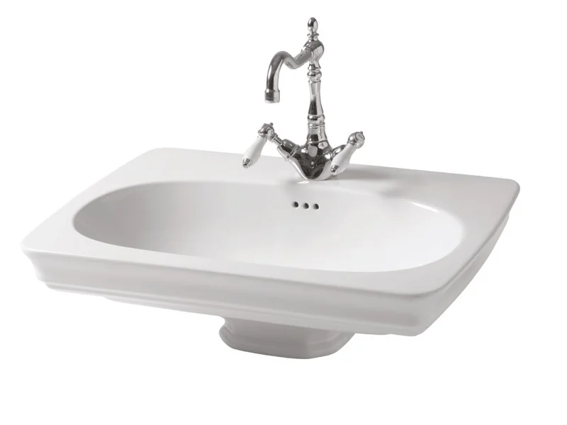 Раковина, Artceram, Civitas, шгв 680*495*220, отверстия для смесителя-1 сквозное, 2 промаркированных, цвет-белый глянцевый (Товар заказной, возврату не подлежит)
