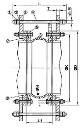 Компенсатор резиновый фланцевый, PN25, DN250