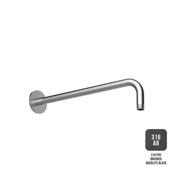 Держатель верхнего душа, Almar, 316 Stalnless Steel, цвет-Absolute Black Brushed PVD (Товар заказной, возврату не подлежит)