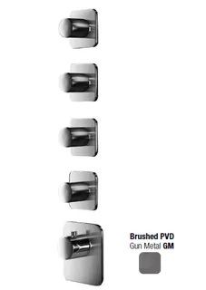 Смеситель для душа, Almar, Water Control High Flow, на 4 потребителя, цвет-Gun Metal Brushed PVD (Товар заказной, возврату не подлежит)